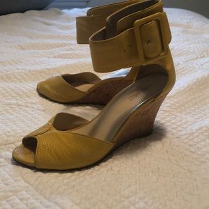 Yellow Cork Wedges by Nine West Size 7